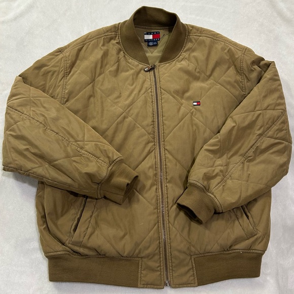Tommy Hilfiger Men's Brown Quilted Bomber Jacket - Picture 1 of 3